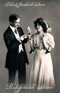 Tax, tax office, satire on the subject of pleasure tax in the imperial era