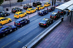 Category Scandinavia Prints: Taxis waiting in front of the Central Station in Stockholm