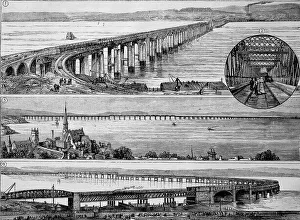 The Tay Bridge crosses the river Firth of Tay in Scotland between the city of Dundee and the suburb of Wormit in Fife
