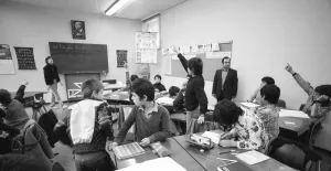 Teaching at a Hauptschule. The proportion of pupils with German parents is smaller than that with migrants 09