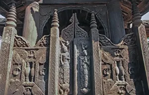 Teak door with rich carving, Bagaya Kyaung