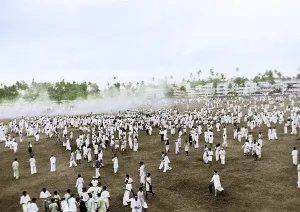 Tear Gas at Gowalia Tank Maidan, Bombay, India, Asia, August 9, 1942, Asia
