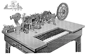 Telegraphy in the 19th century: Hughes electromotive printing telegraph from ca
