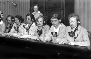 Telephone operators, 1930s, Germany, Europe