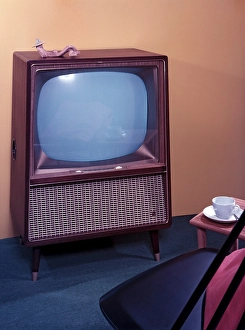 Television in the 1950s. A Grundig television set that was available for customers 1957