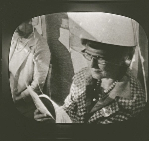 Television in the 1950s. A typical tv screen photographed when a broadcast is
