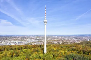 Television tower Stuttgart tower skyline aerial view city architecture travel Stuttgart