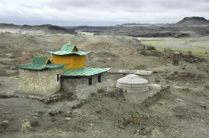 Category Buddhism Prints: Temple area with yurte Ongiyn Monastery Mongolia