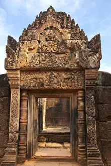Detail of the temple Banteay Srei, Cambodia