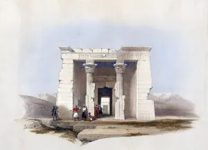 Temple of Dendyr, Nubia, Egypt, c. 1850, Historical, digitally restored reproduction from a 19th century original, exact date unknown, AI generated, Africa