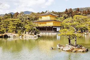Temple of golden pavilion in japan
