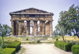 Temple of Hera II, also known as the Temple of Neptune, Paestum archaeological park, Campania, Italy, Europe 1967, Europe