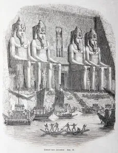 Temple of Ipsambul, Historical Illustration in an Old Bible