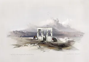 Temple of Isis on the roof of the great temple of Dendera, Egypt, c. 1850, Historical, digitally restored reproduction from a 19th century original, exact date unknown, AI generated, Africa
