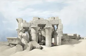 Temple ruins in Kom Ombo, industrial town on the banks of the Nile in Upper Egypt
