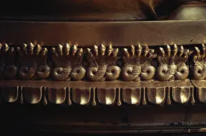 Detail of temple samai snake design, Goa, India