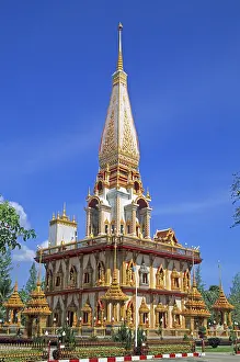 Temple at Wat Chalong, Ko Phuket, Thailand, Asia
