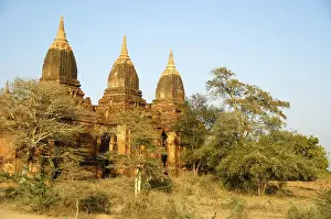 Three temples in a row, Bagan, Burma