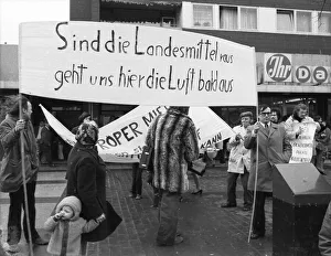 Tenants of Neue Heimat in Dortmund-Scharnhorst protested against rent increases in their housing estate with a