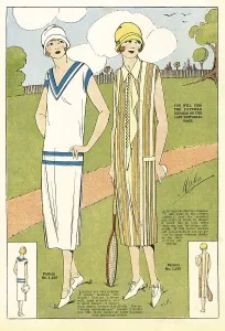 Tennis dress 1925, Historical advertising poster