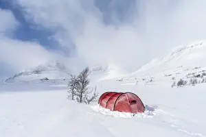Tent in snow, Kebnekaisefjall