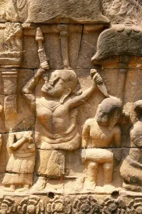 The Terrace of the Leper King was built during the reign of King Jayavarman VII