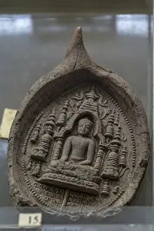 Terracotta Buddha statue in Baroda Museum and Picture Gallery