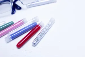 Several test tubes, including a labeled coronavirus one