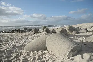 Tetrapods on the beach of Hornum on the island of Sylt
