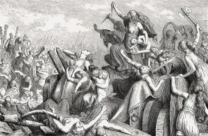 Teutonic women are desperately fighting
