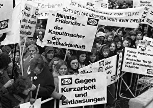 The Textile and Garment Workers Union (GTB) demonstrated in Bonn with about 10