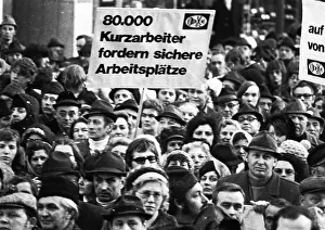 The Textile and Garment Workers Union (GTB) demonstrated in Bonn with about 10