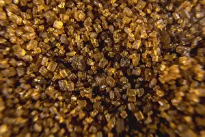 Detail of texture of beautiful brown sugar grains