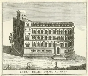 The Theatre of Pompey was the first permanent and stone-built theatre building in ancient Rome