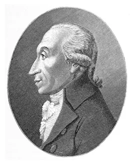 Theodor Gottlieb von Hippel, historical illustration in Deutsche Literaturgeschichte or German literature from 1885