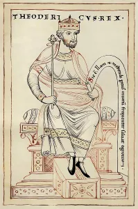 Theodoric the Great, Flavius Theodericus Rex, ca 454-526, king of the Ostrogoths from the Amali family, regent of the Visigoths and Italy, digitally edited