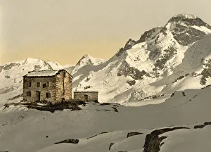 At the Theodul Pass, a 3295 m high glaciated pass in the Valais Alps between the Matterhorn and the Breithorn
