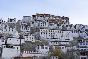Thiksey, India, April 03, 2023: Exterior view of Thiksey Monastery in Ladakh region