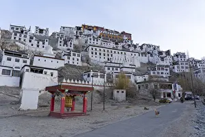 Thiksey, India, April 03, 2023: Exterior view of Thiksey Monastery in Ladakh region