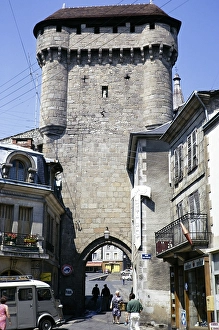 Thirteenth-century Tor Tor, the Porte de Saint Jean, in La Souterraine, France 1971
