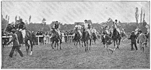 Thoroughbred horse racing. Illustration of the 19th century