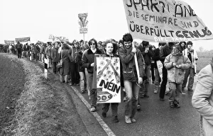 Several thousand students of the University of Dortmund demonstrated against the austerity policies of the North