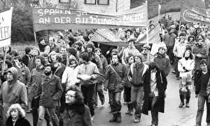 Several thousand students of the University of Dortmund demonstrated against the austerity policies of the North