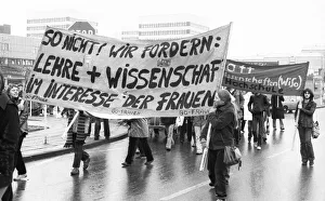 Several thousand students of the University of Dortmund demonstrated against the austerity policies of the North