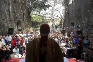 Thousands of Christians from Marol and around attended Holy mass organized by Parishioners of Marol Village at the Historic 500 year old St John The Baptist Church at Seepz, MIDC, Andheri (E) the western suburbs of Bombay now Mumbai, Maharashtra
