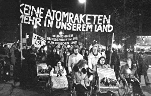 Thousands of mainly young people demonstrated for disarmament in East and West