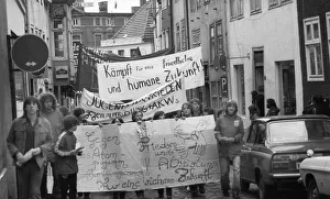 Thousands of mainly young people demonstrated for disarmament in East and West