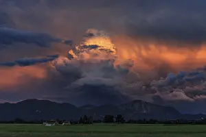 Thunderclouds in the evening light