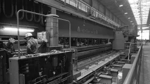 The Thyssen pipe mill, here in Duisburg in 1968