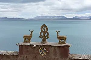 Tibetan Buddhism, wheel of life and two deer